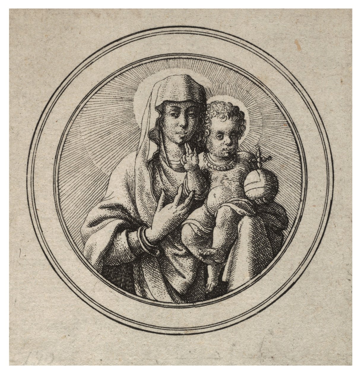 Vierge et enfant - Wenceslaus Hollar