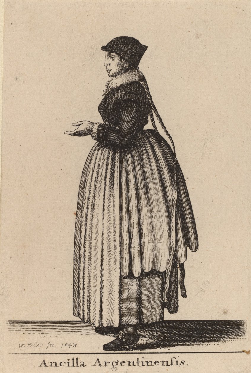 Ancilla Argentinensis, 1643 - Wenceslaus Hollar