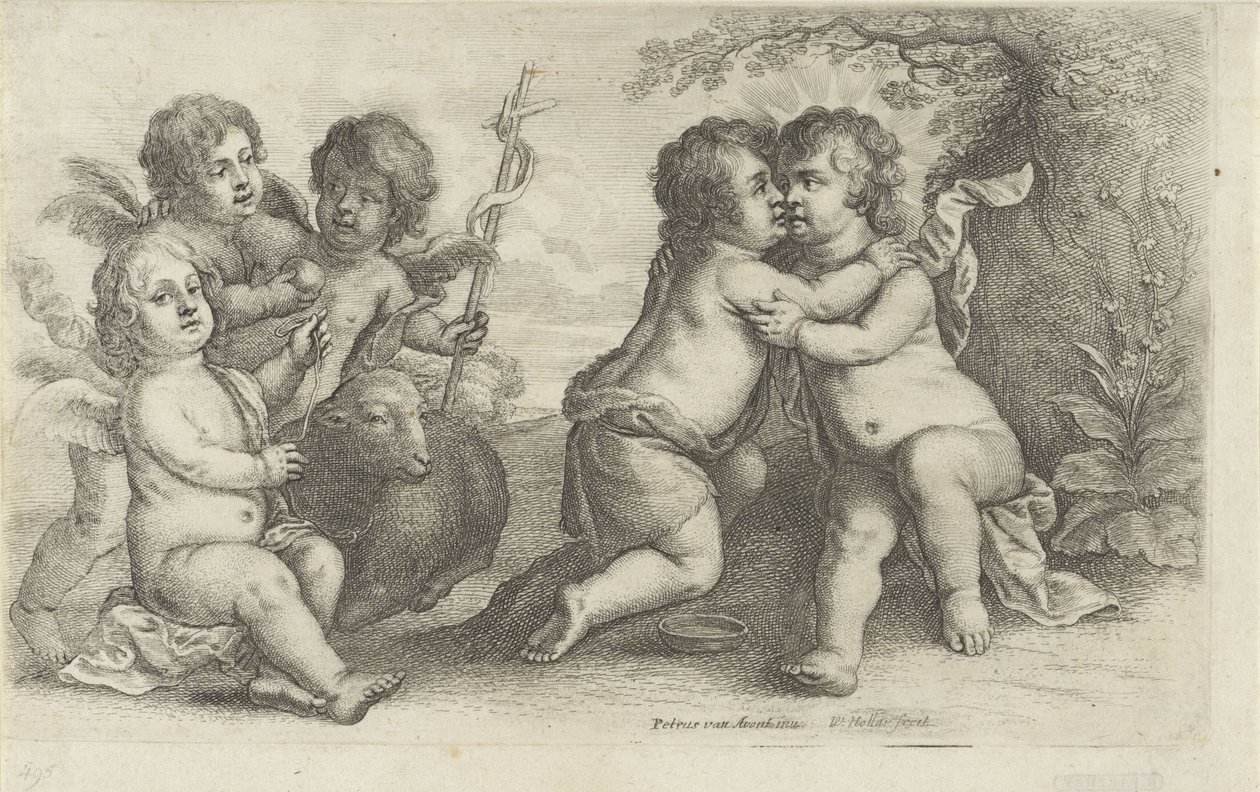 Christ, Jean et trois chérubins - Wenceslaus Hollar