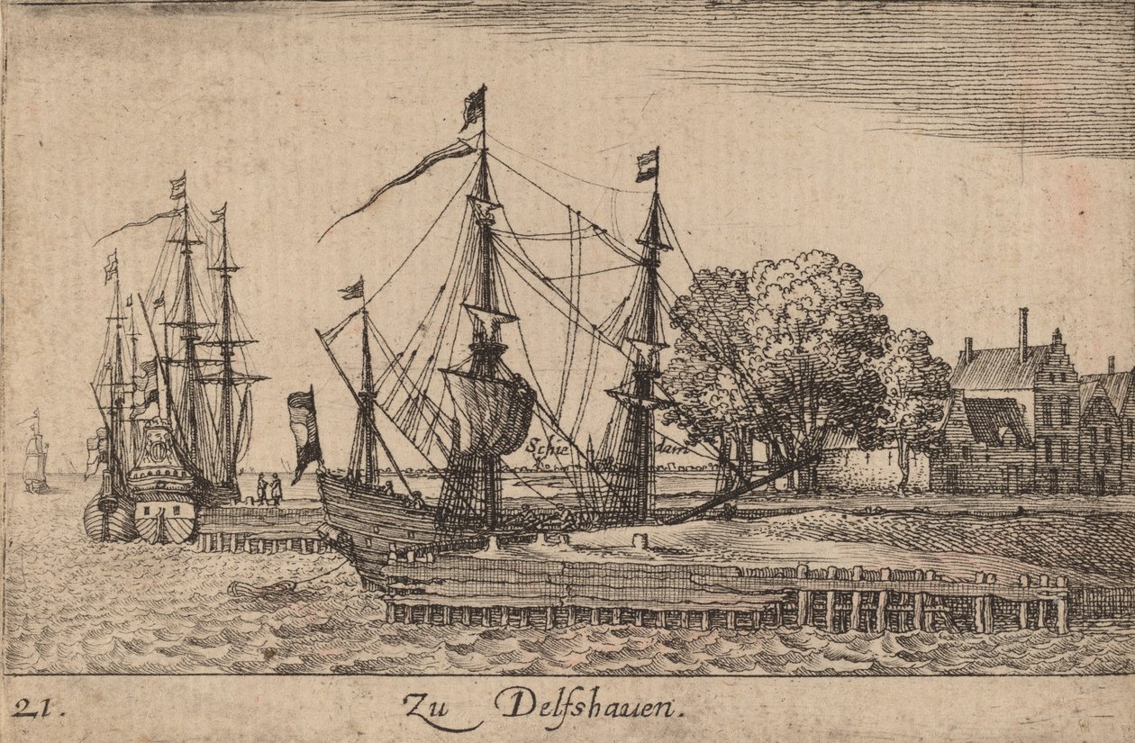 Delfshaven, 1635 - Wenceslaus Hollar