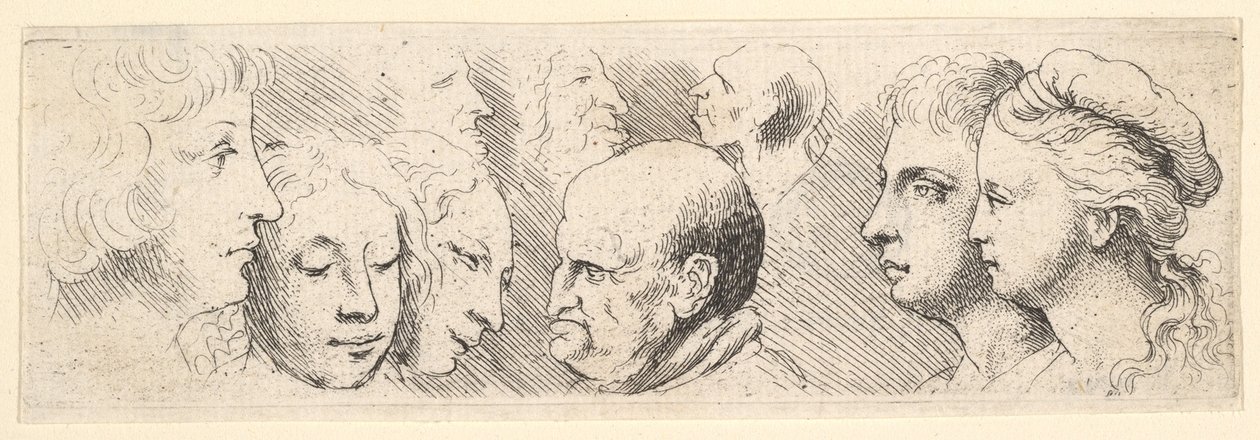 Études de têtes - Wenceslaus Hollar