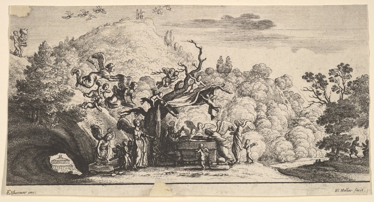 Jésus servi par des anges - Wenceslaus Hollar