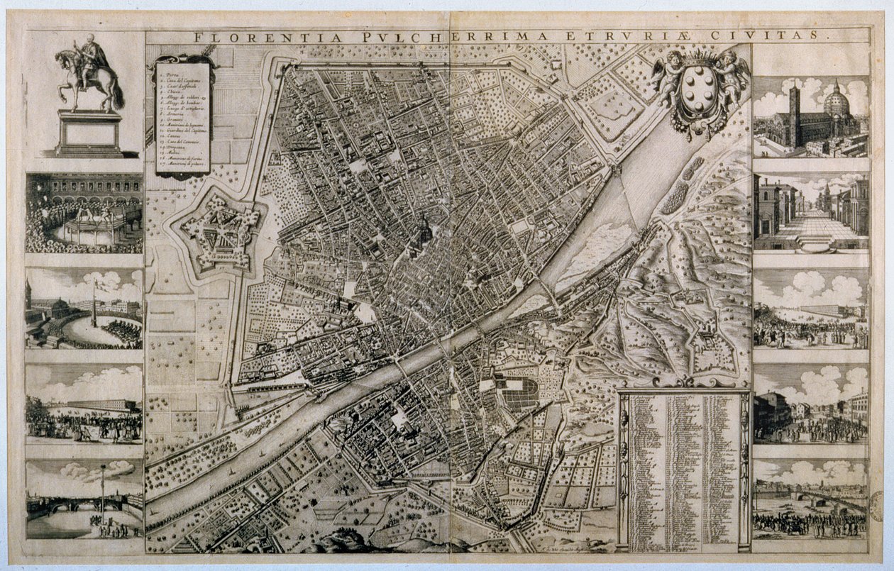 Carte de la ville de Florence - Wenceslaus Hollar