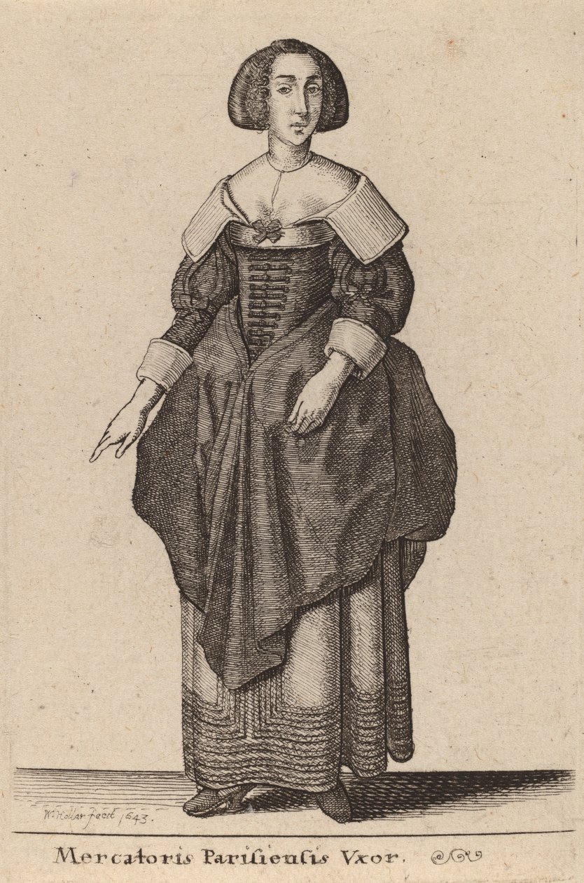 Mercatoris Parisiensis Vxor, 1643 - Wenceslaus Hollar