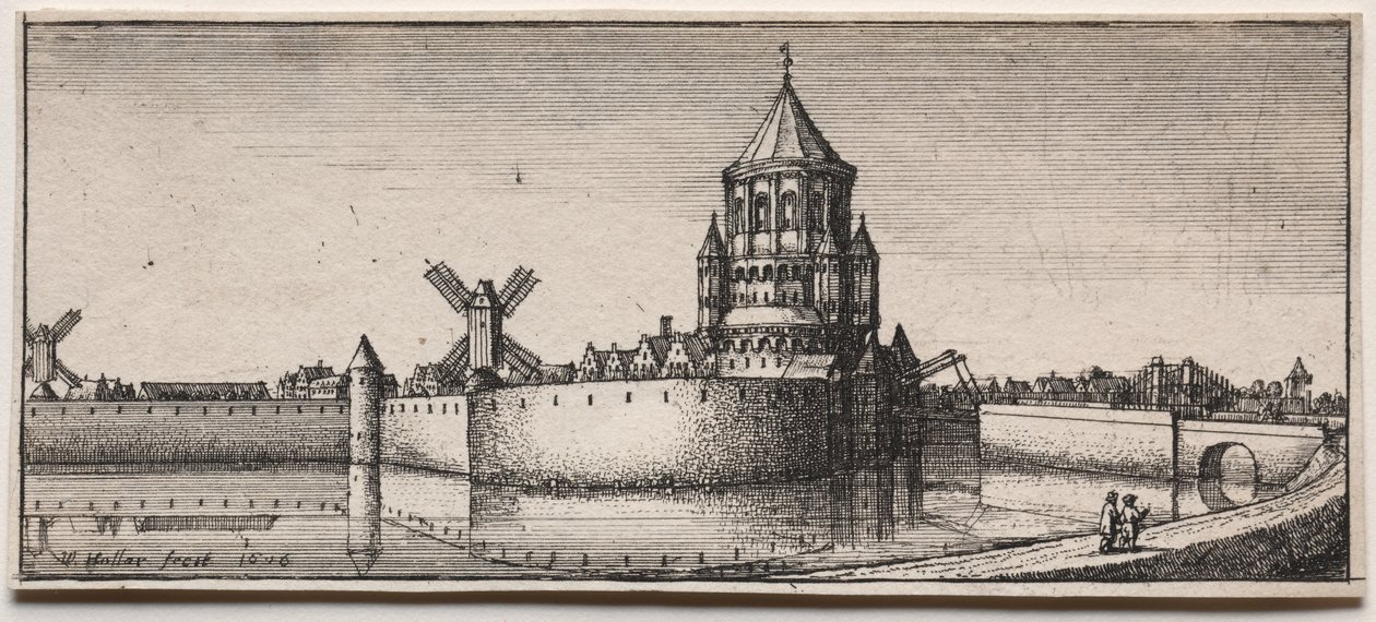 Porte de ville fortifiée, 1676 - Wenceslaus Hollar