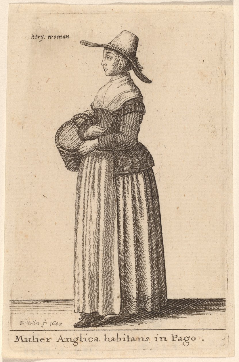 Femme anglaise habitant à la campagne - Wenceslaus Hollar