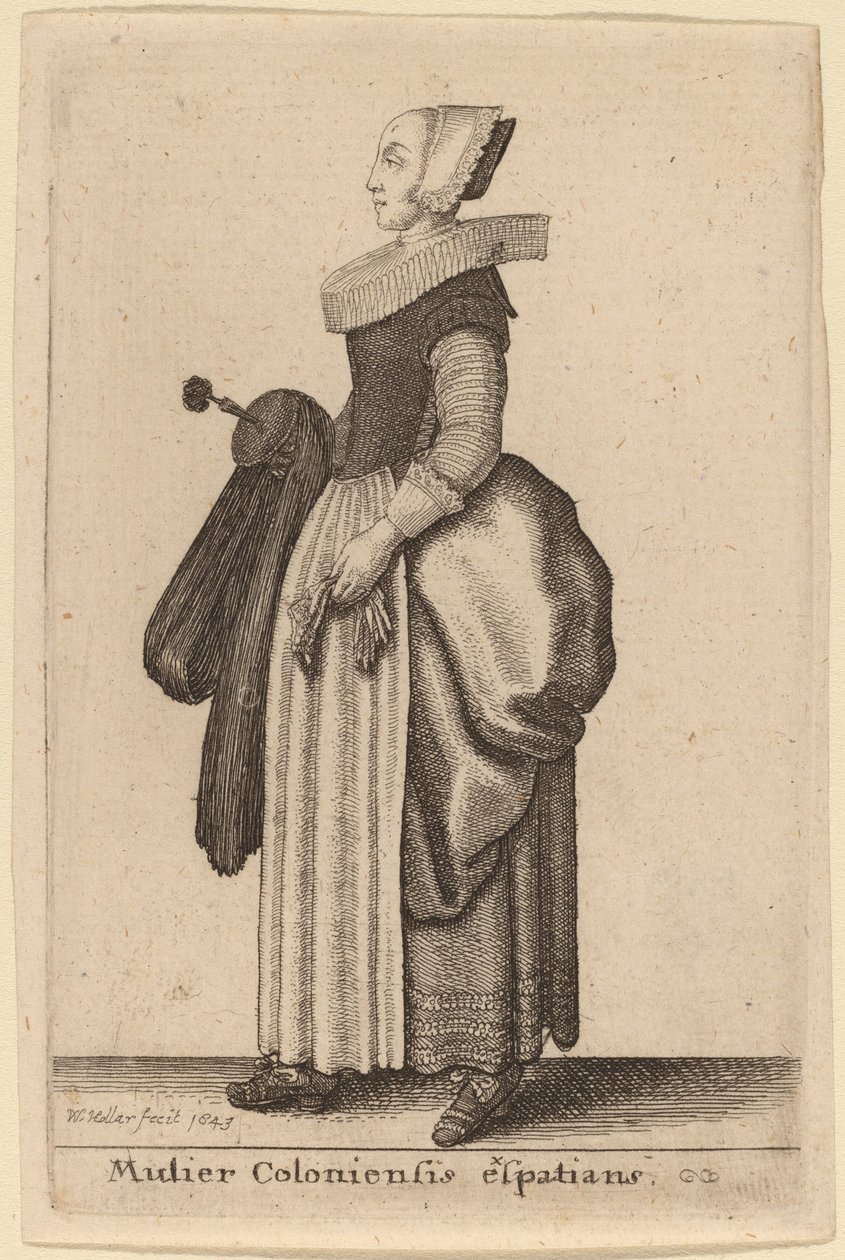 Mulier Coloniensis Exspatians - Wenceslaus Hollar