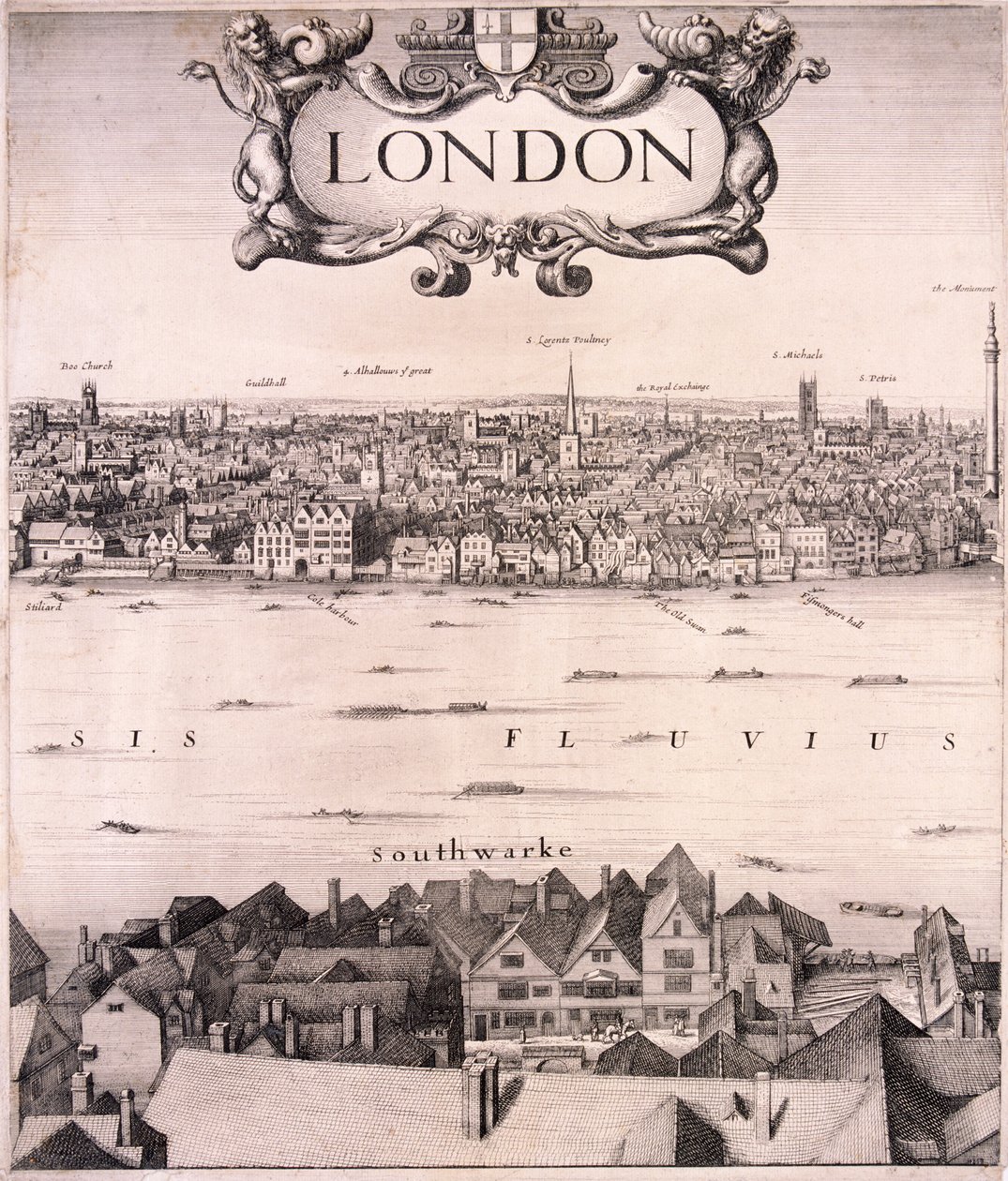 Vue panoramique de Londres, vers 1670 - Wenceslaus Hollar