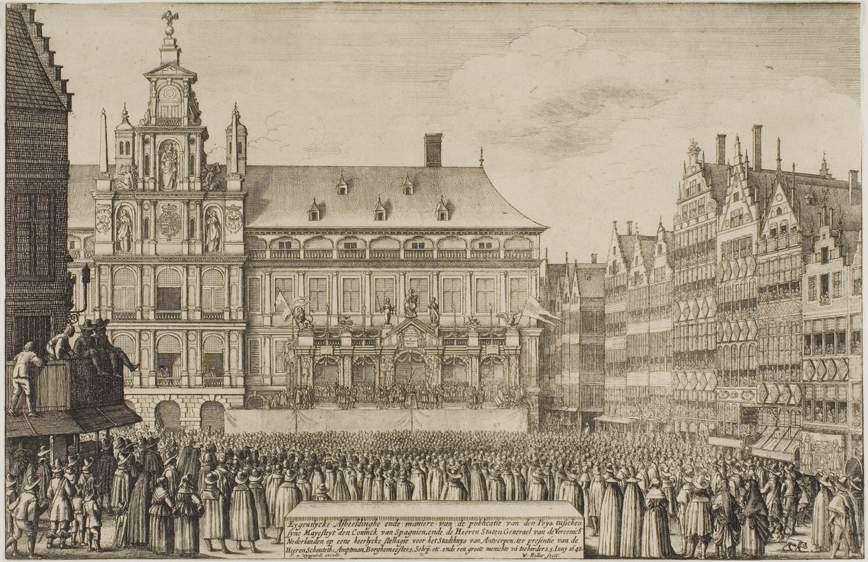 Proclamation du traité de Münster - Wenceslaus Hollar