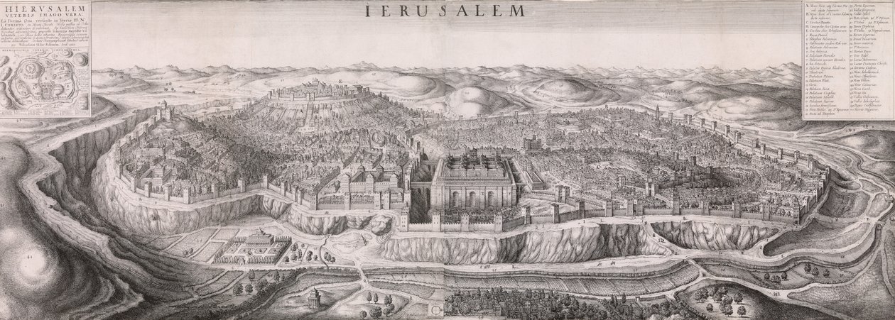 Vue de Jérusalem, 1660 - Wenceslaus Hollar