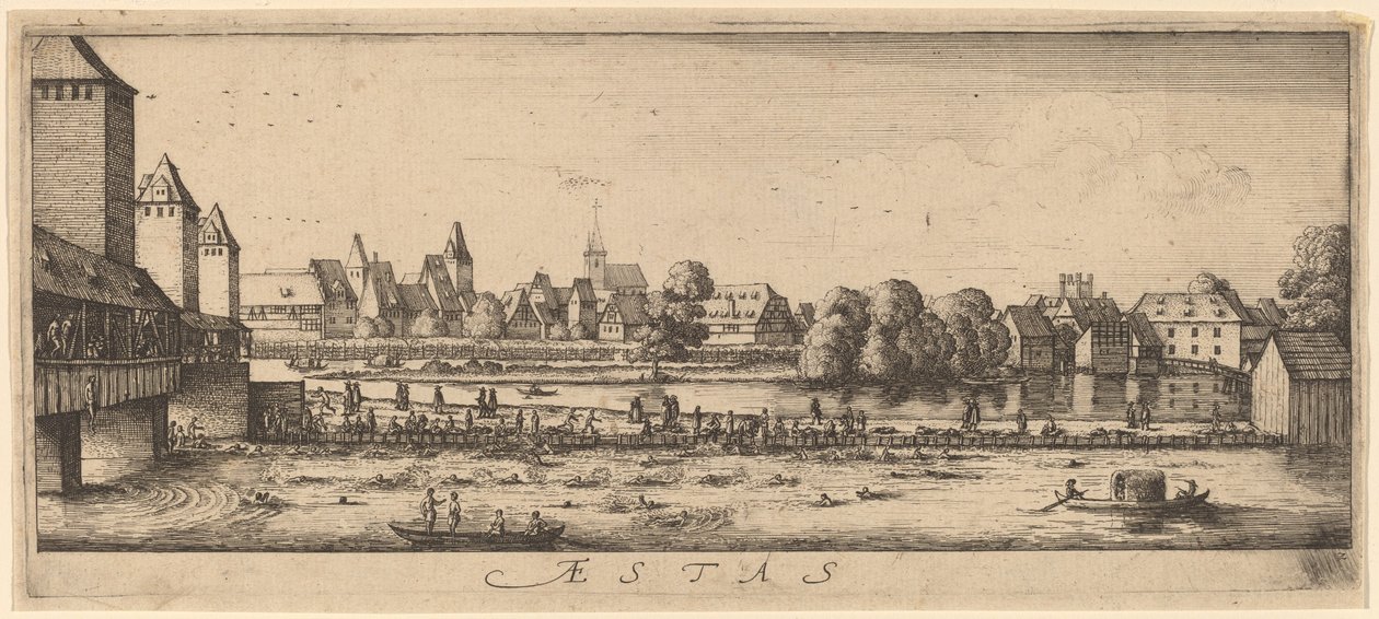 Été : Le lieu de baignade - Wenceslaus Hollar