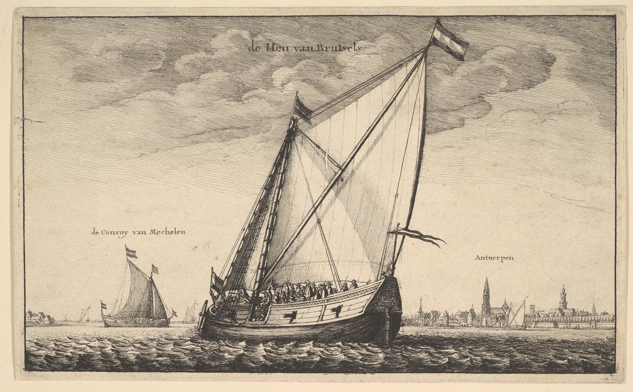 Le Paquebot de Bruxelles, 1625-77 - Wenceslaus Hollar