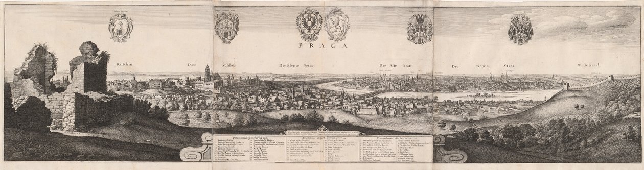 La Grande Vue de Prague, 1649 - Wenceslaus Hollar