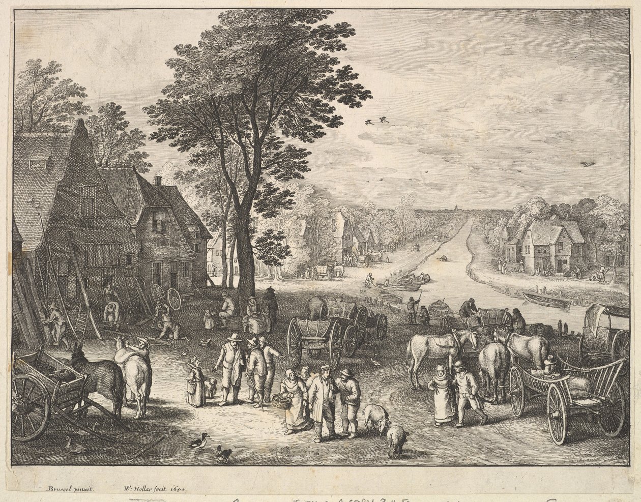 Le Canal droit, 1650 - Wenceslaus Hollar
