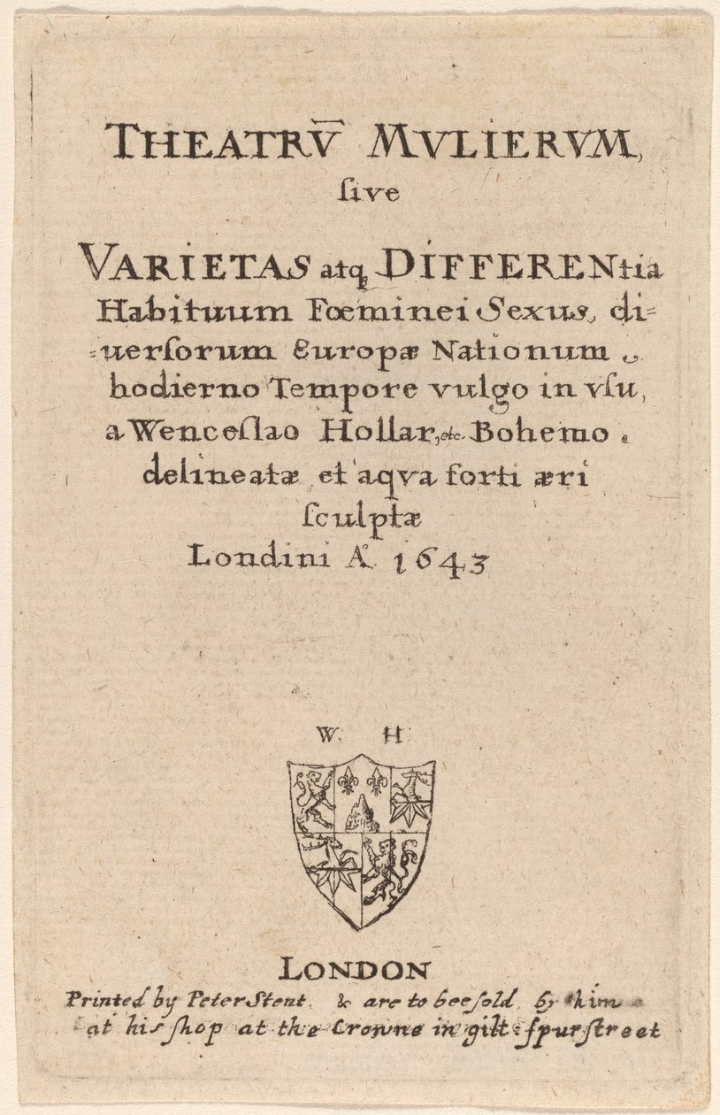 Theatrum mulierum : Page de titre, 1643 - Wenceslaus Hollar