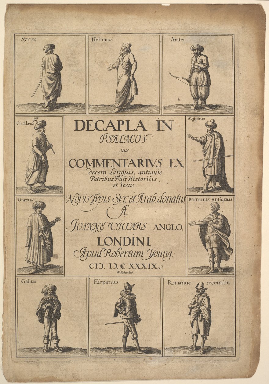 Page de titre : Decapla in Psalmos, 1639 - Wenceslaus Hollar