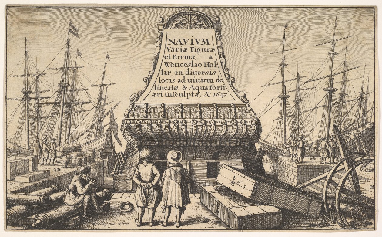 Page de titre : Navires hollandais, 1647 - Wenceslaus Hollar