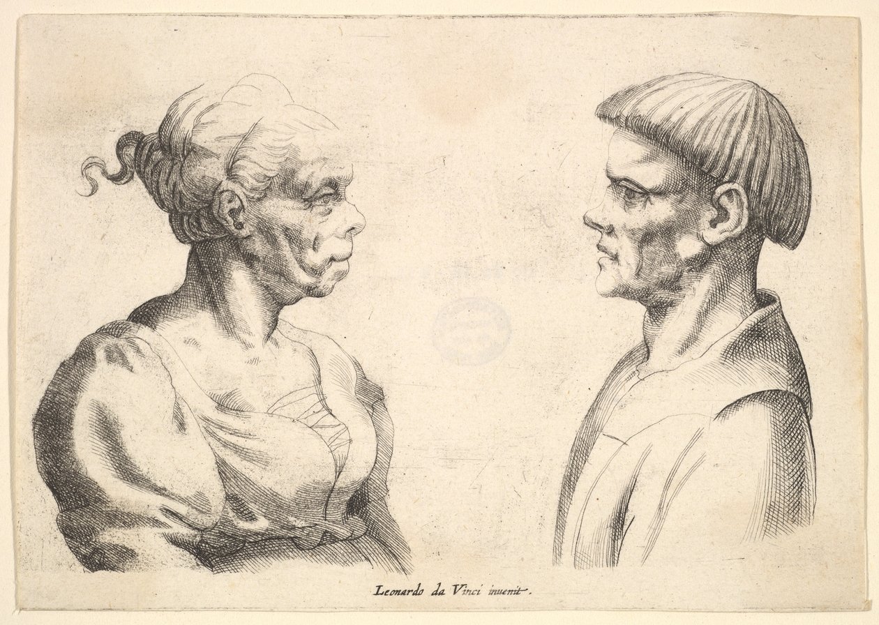 Deux têtes - Wenceslaus Hollar