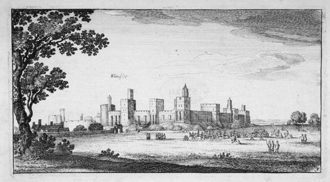 Vue du château de Windsor, Berkshire - Wenceslaus Hollar