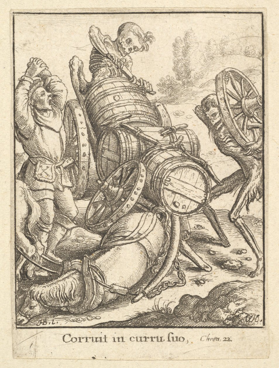 Charretier, de la Danse Macabre, 1651 - Wenceslaus Hollar