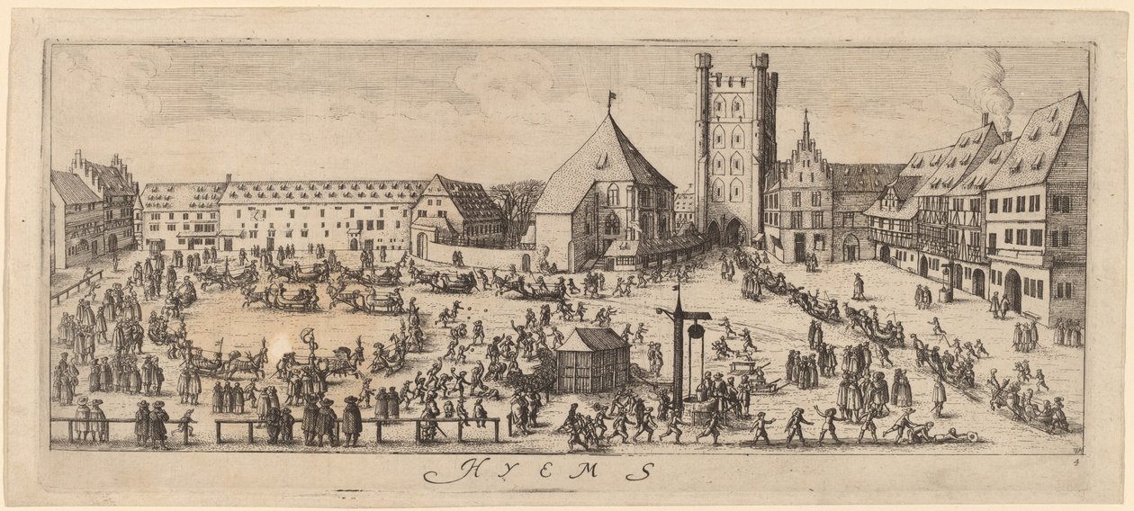 Hiver : Le terrain de parade - Wenceslaus Hollar