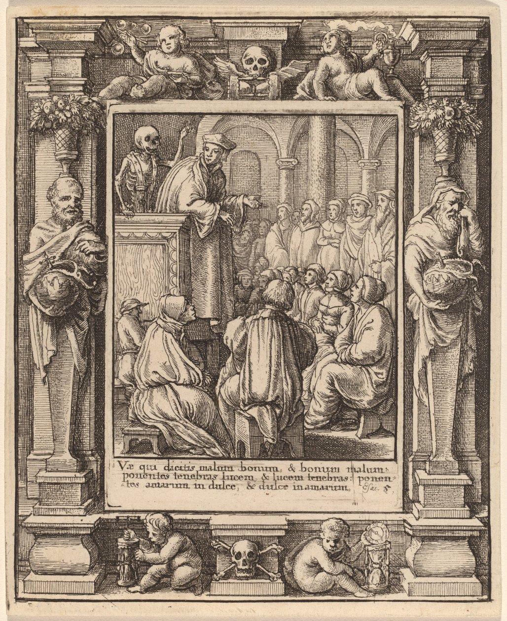 Prédicateur - Wenceslaus Hollar after Hans Holbein the Younger after Abraham van Diepenbeeck