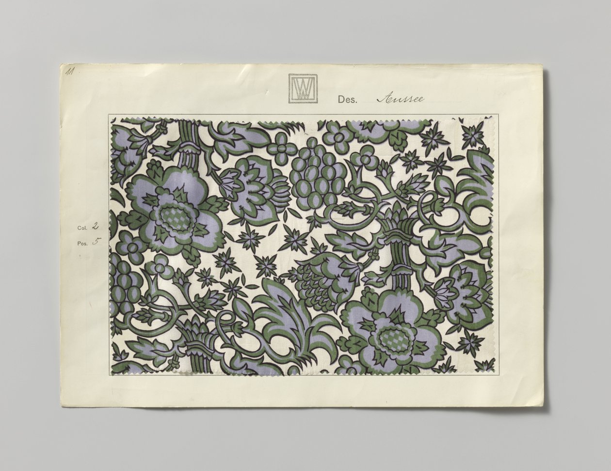 Échantillon de soie imprimée, motif Aussee - Wiener Werkstätte