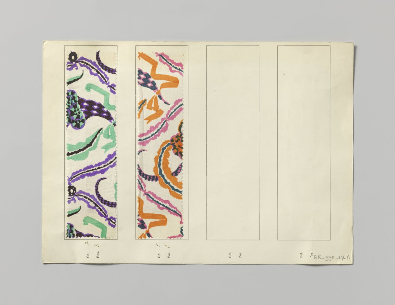 Échantillon de soie imprimée, motif Blumenhorn - Wiener Werkstätte