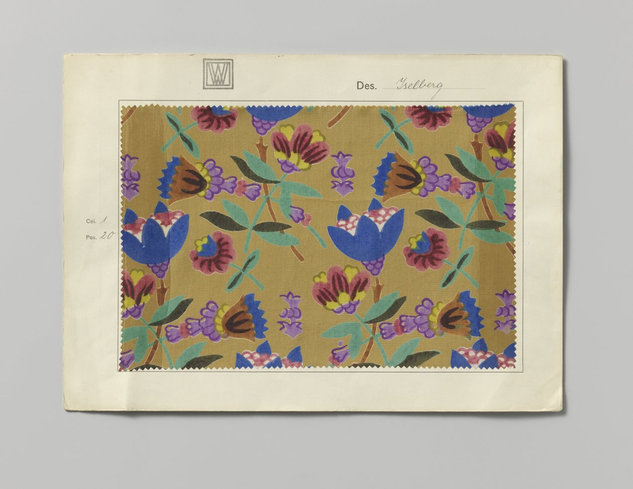 Échantillon de soie imprimée, motif Iselberg - Wiener Werkstätte