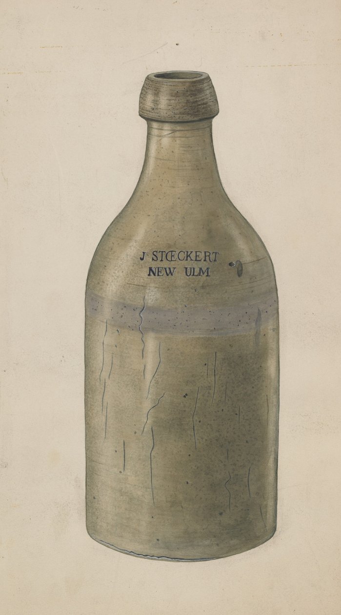Bouteille de bière en grès, vers 1938 - Wilbur M Rice