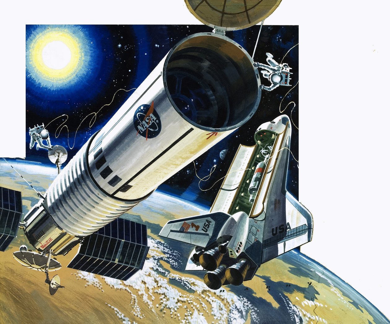 Scène de navette spatiale non identifiée - Wilf (20th century) Hardy