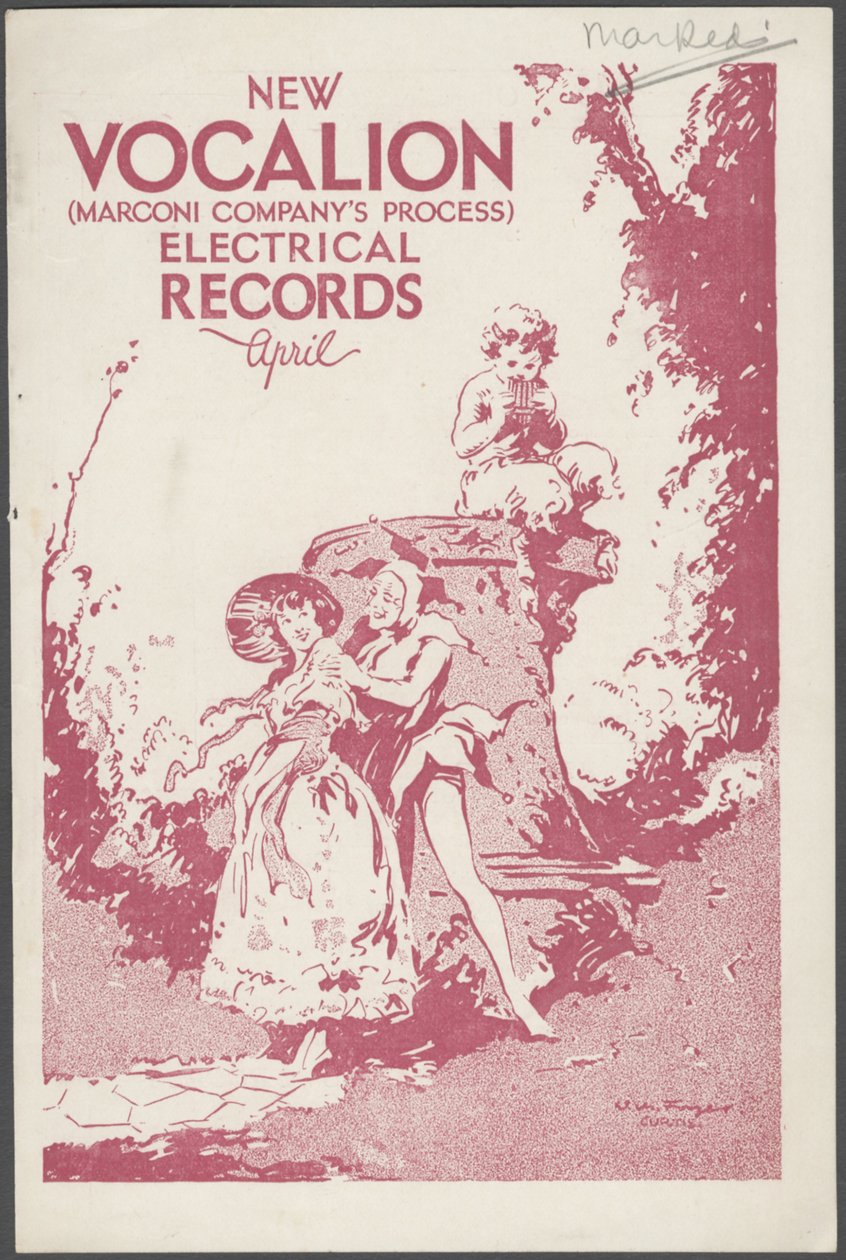 Bulletin des disques Vocalion, années 1920 - Wilfred Fryer, Curtis Advertising Agency