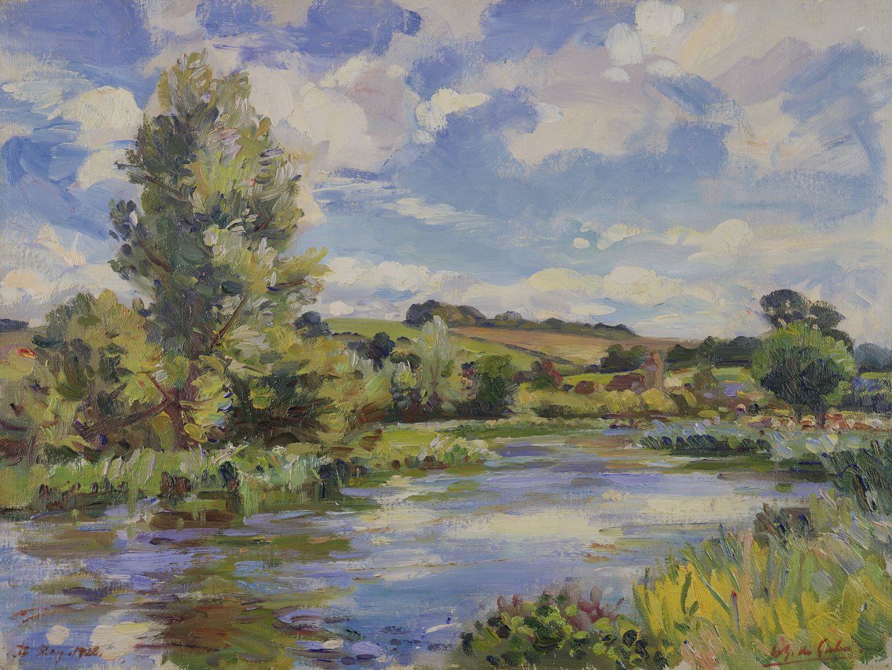 Paysage fluvial ensoleillé - Wilfred Gabriel de Glehn