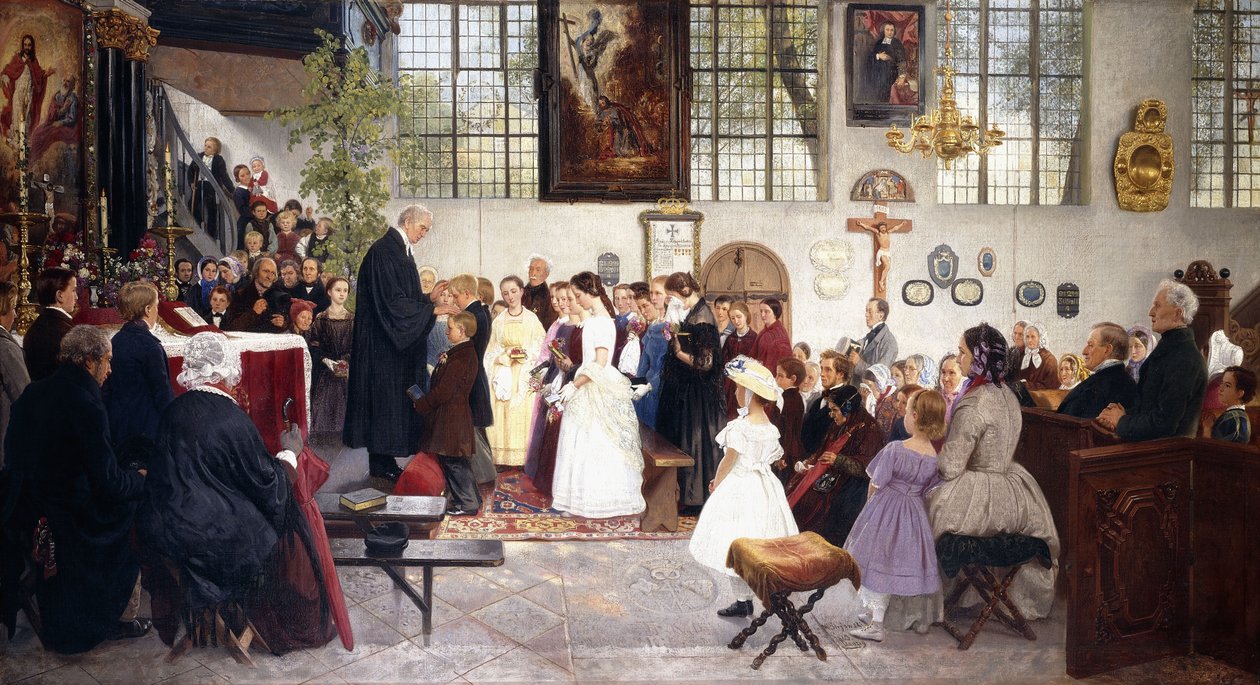 La confirmation, 1863 - Wilhelm August Stryowski