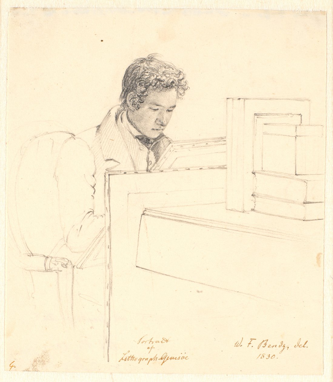 Portrait du lithographe Peter Gemzøe - Wilhelm Bendz
