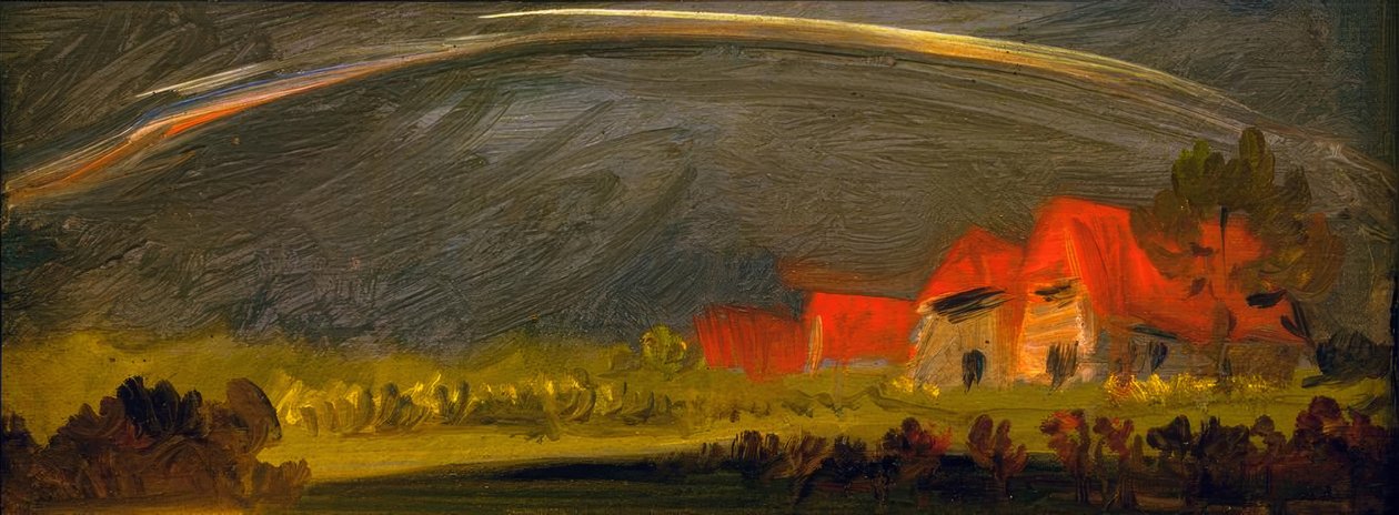 Paysage orageux avec arc-en-ciel - Wilhelm Busch
