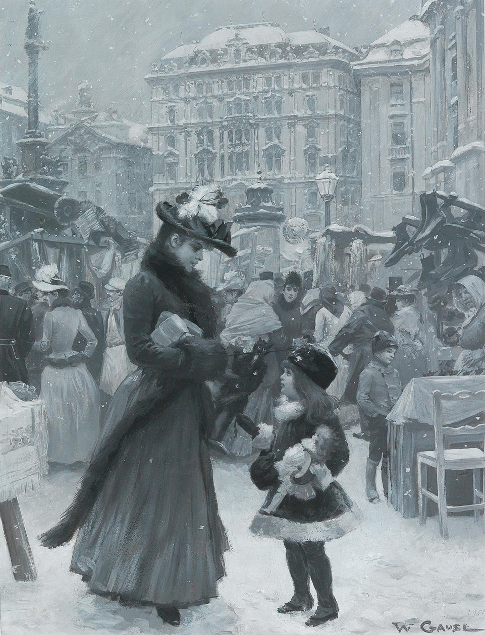 Le marché de Noël Am Hof, 1901 - Wilhelm Gause
