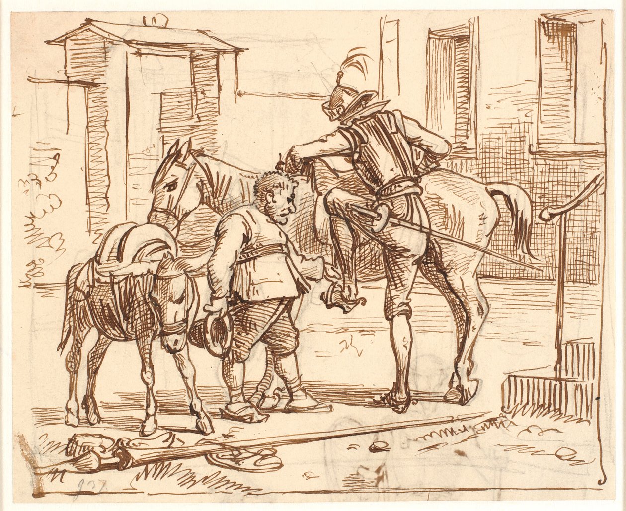 Don Quichotte monte à cheval - Wilhelm Marstrand