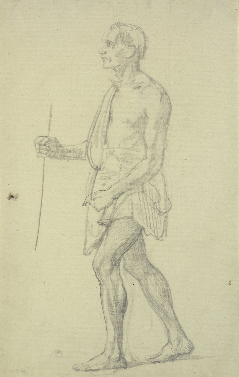 Étude de figure. Homme debout de profil vers la gauche - Wilhelm Marstrand