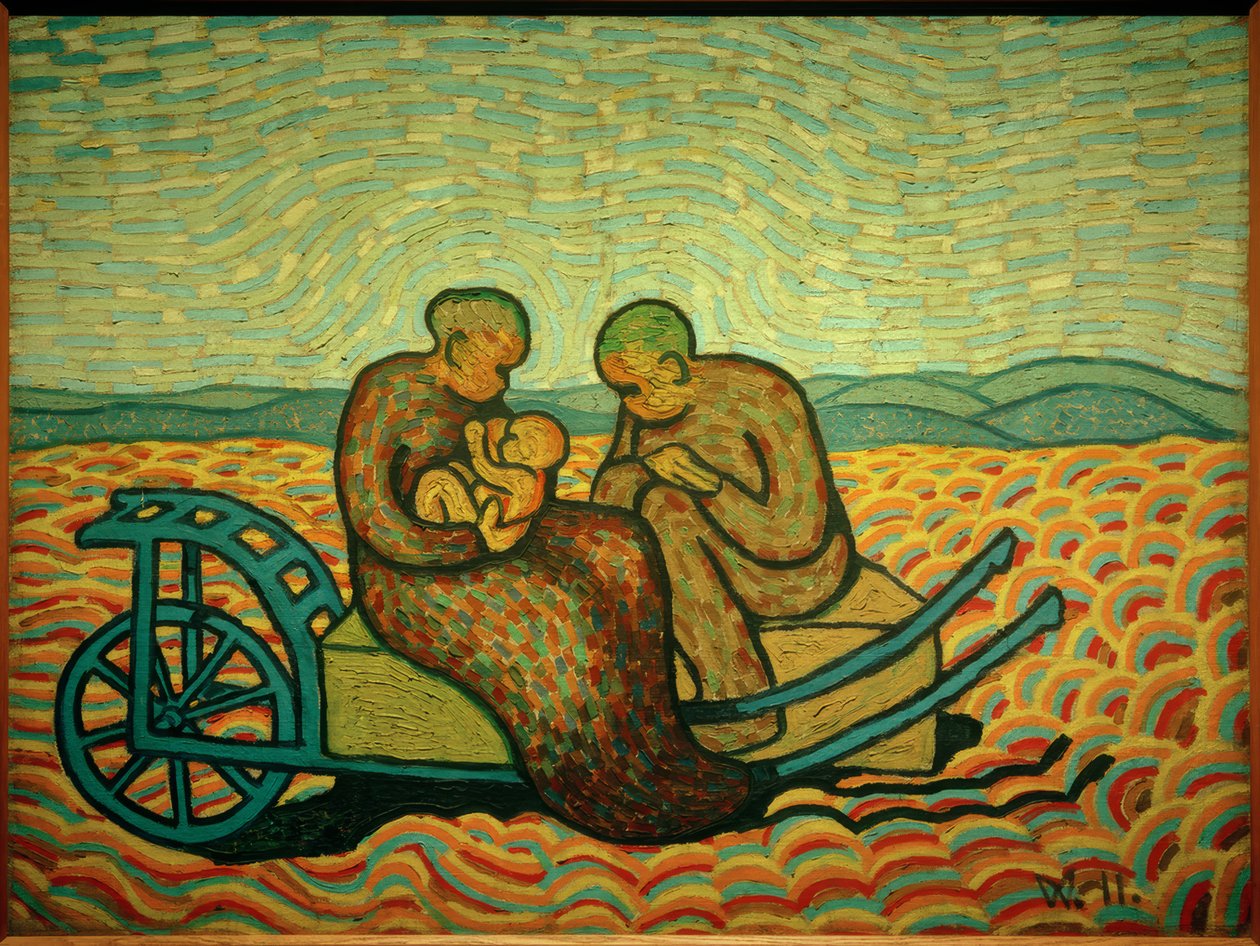 Famille sur la charrette - Wilhelm Morgner