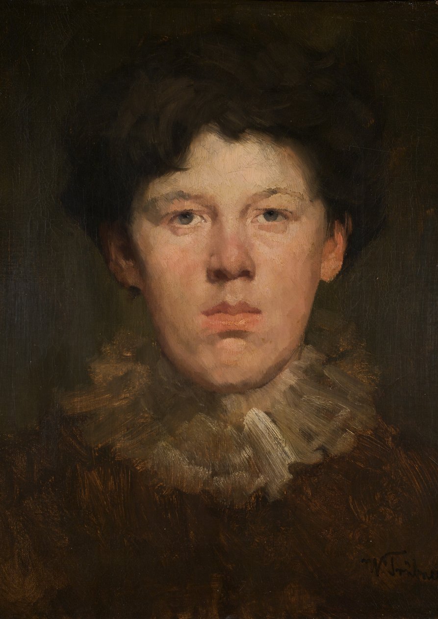 Garçon avec une fraise - Wilhelm Trübner