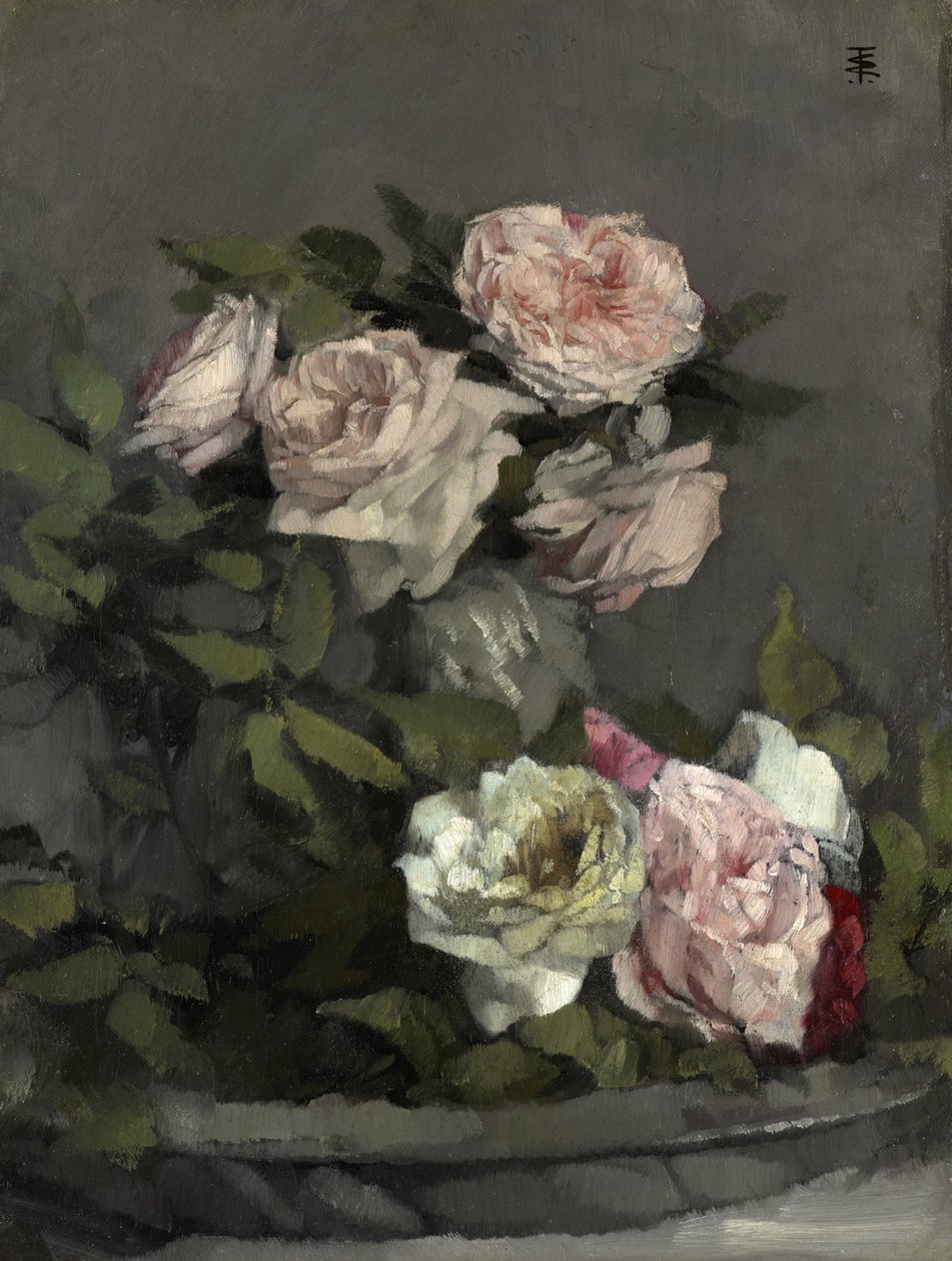 Nature morte aux roses - Wilhelm Trübner