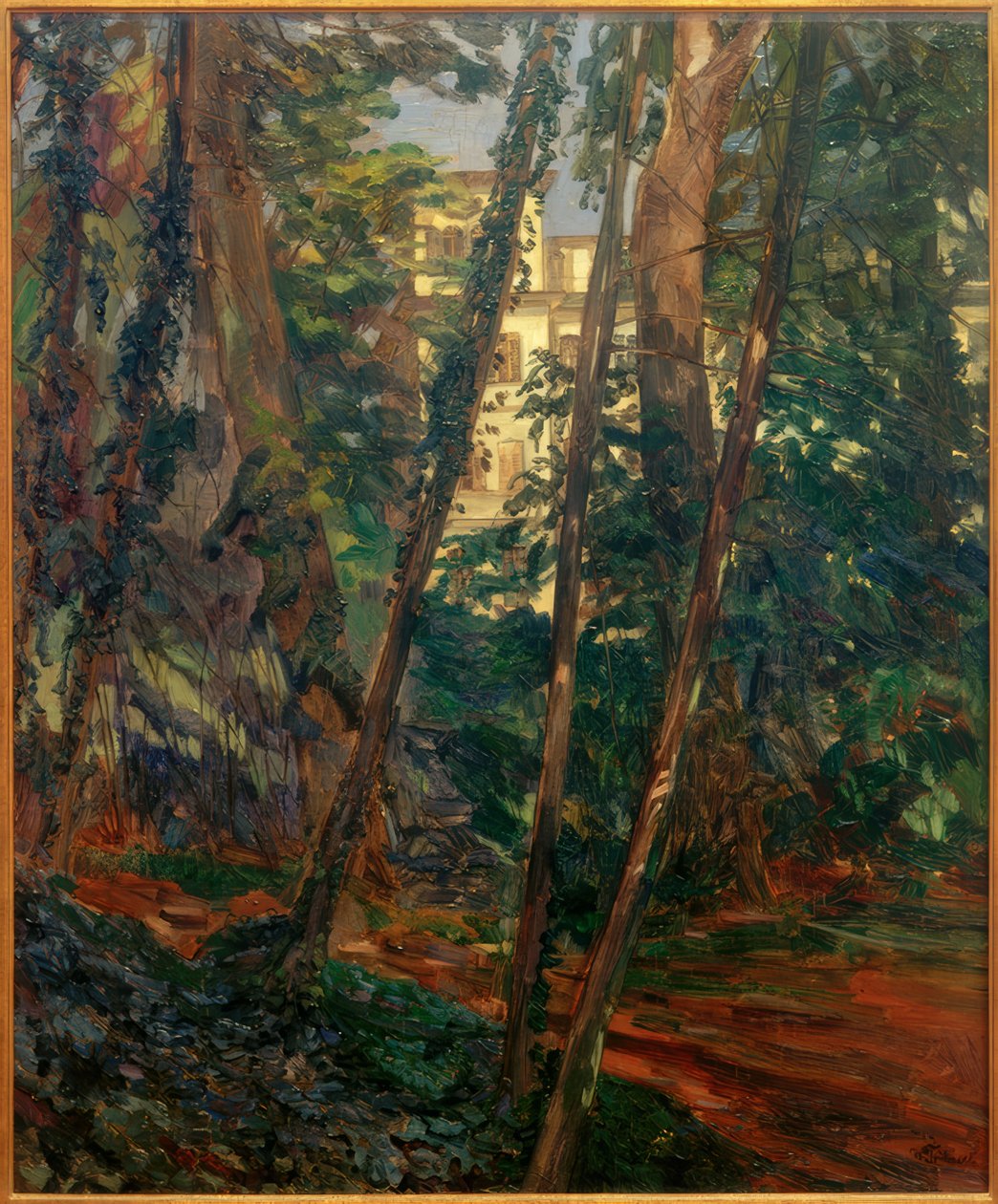 Château de Hemsbach derrière les arbres - Wilhelm Trübner