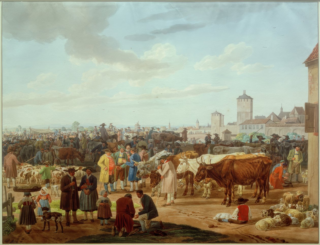 Marché aux bestiaux à la périphérie d