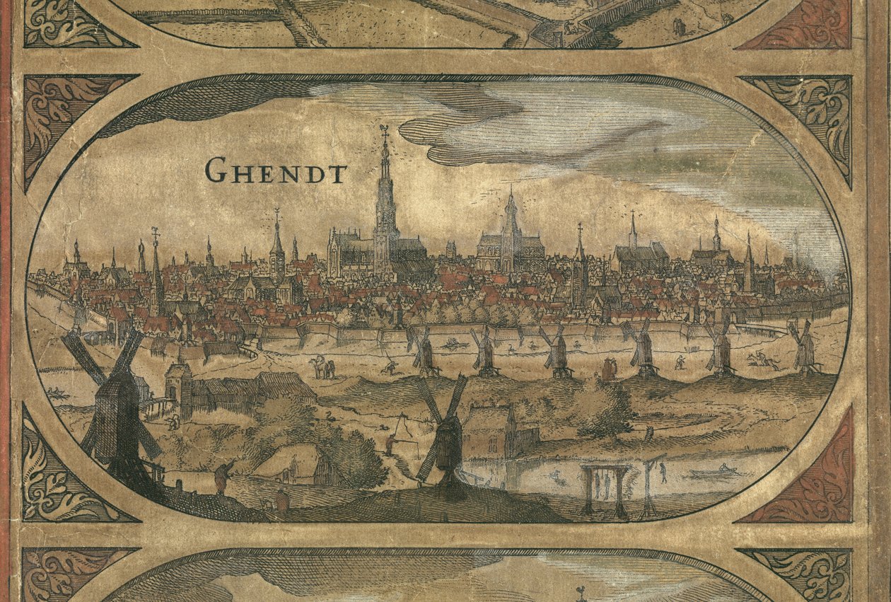 Carte murale des Pays-Bas, Willem Blaeu, (détail) Gand - Willem Janszoon Blaeu
