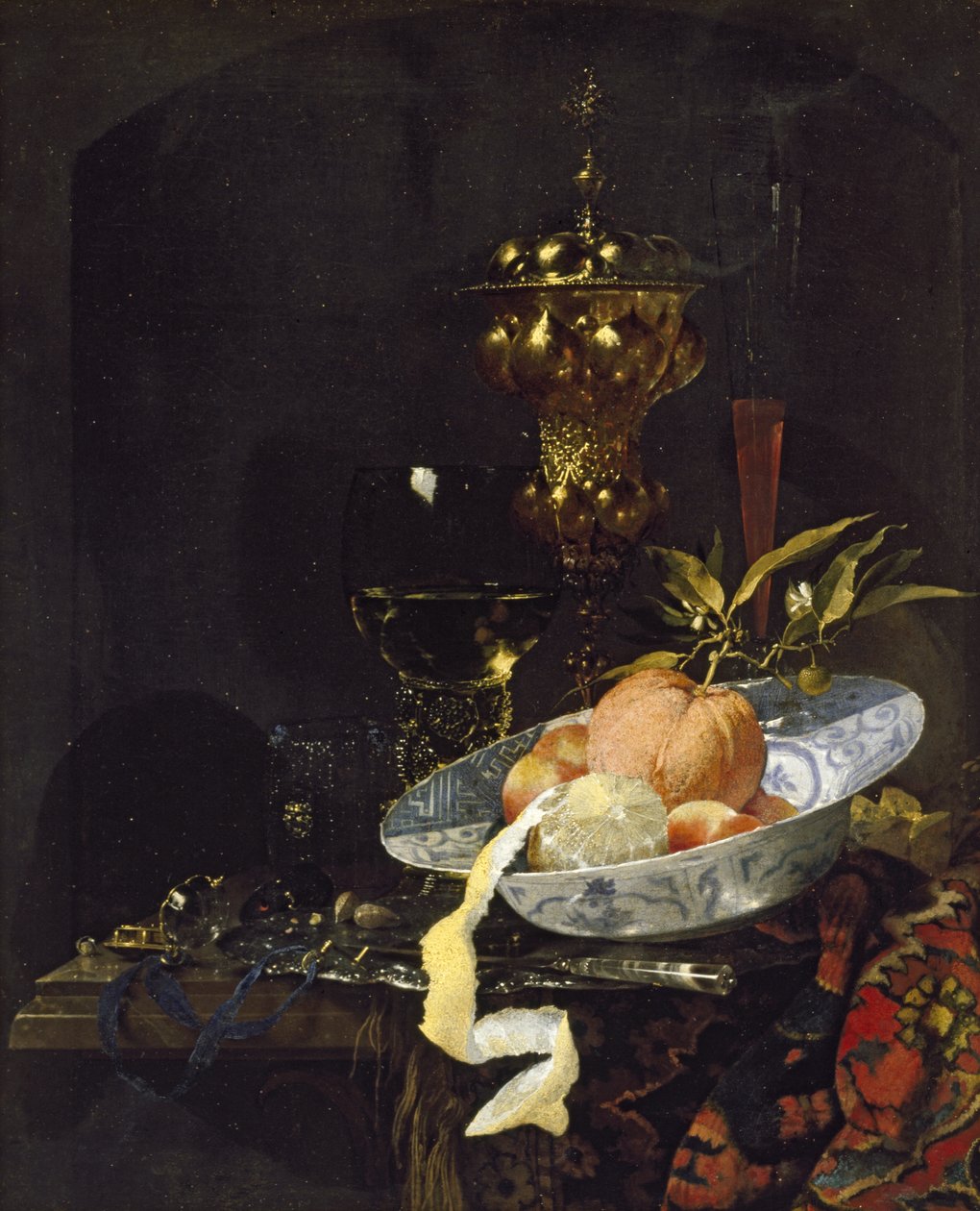 Nature morte avec un tapis oriental, début des années 1660 - Willem Kalf
