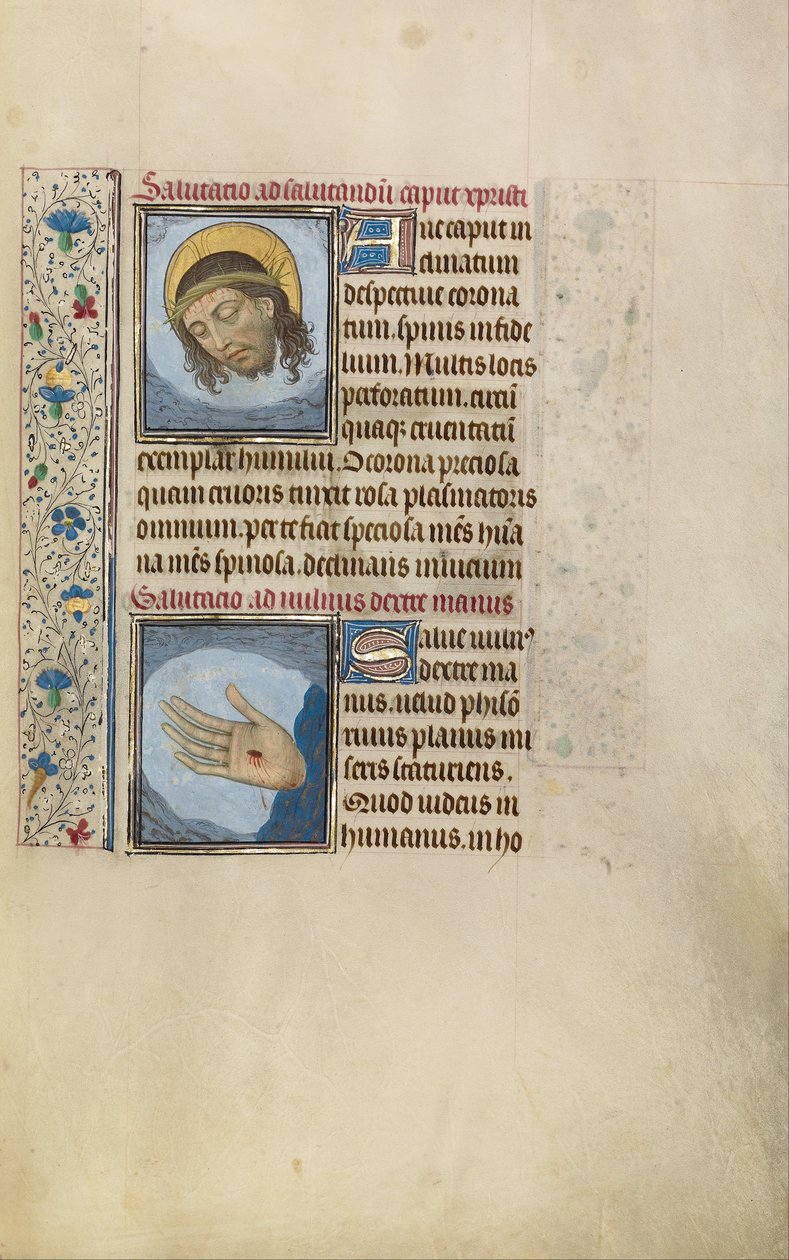 Tête du Christ, main droite du Christ avec blessure - Willem Vrelant