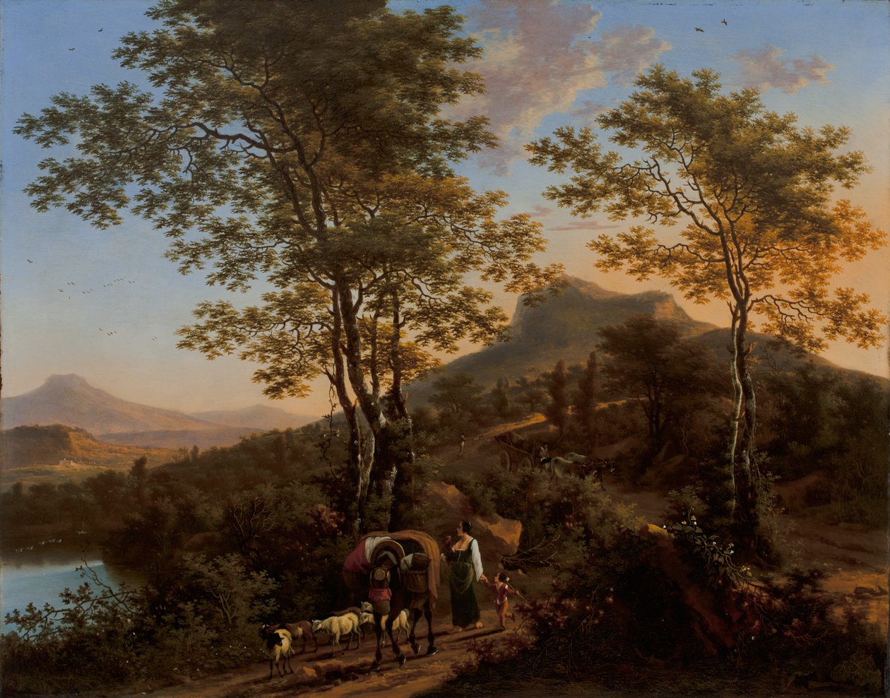 Paysage italien avec paysans - Willem de Heusch