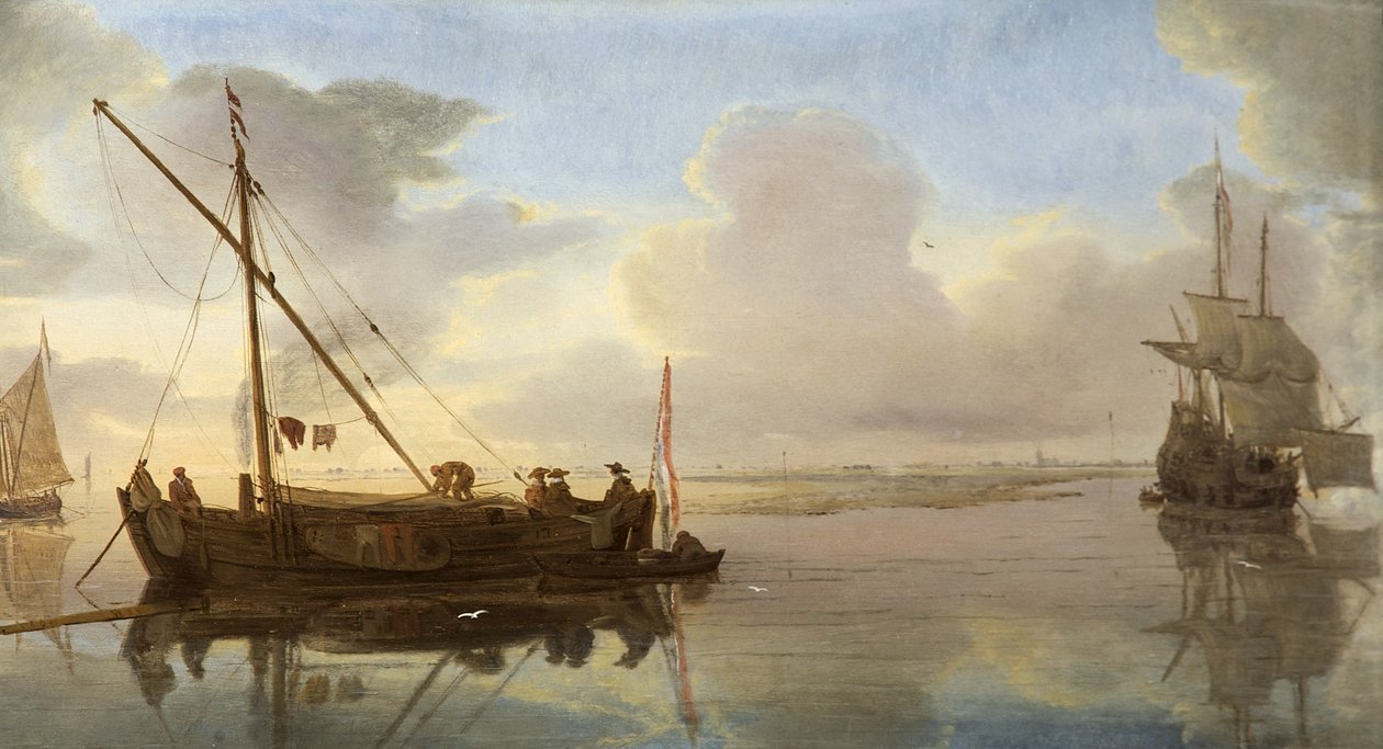 Scène de rivière avec bateaux, 1668 - Willem van de Velde the Younger