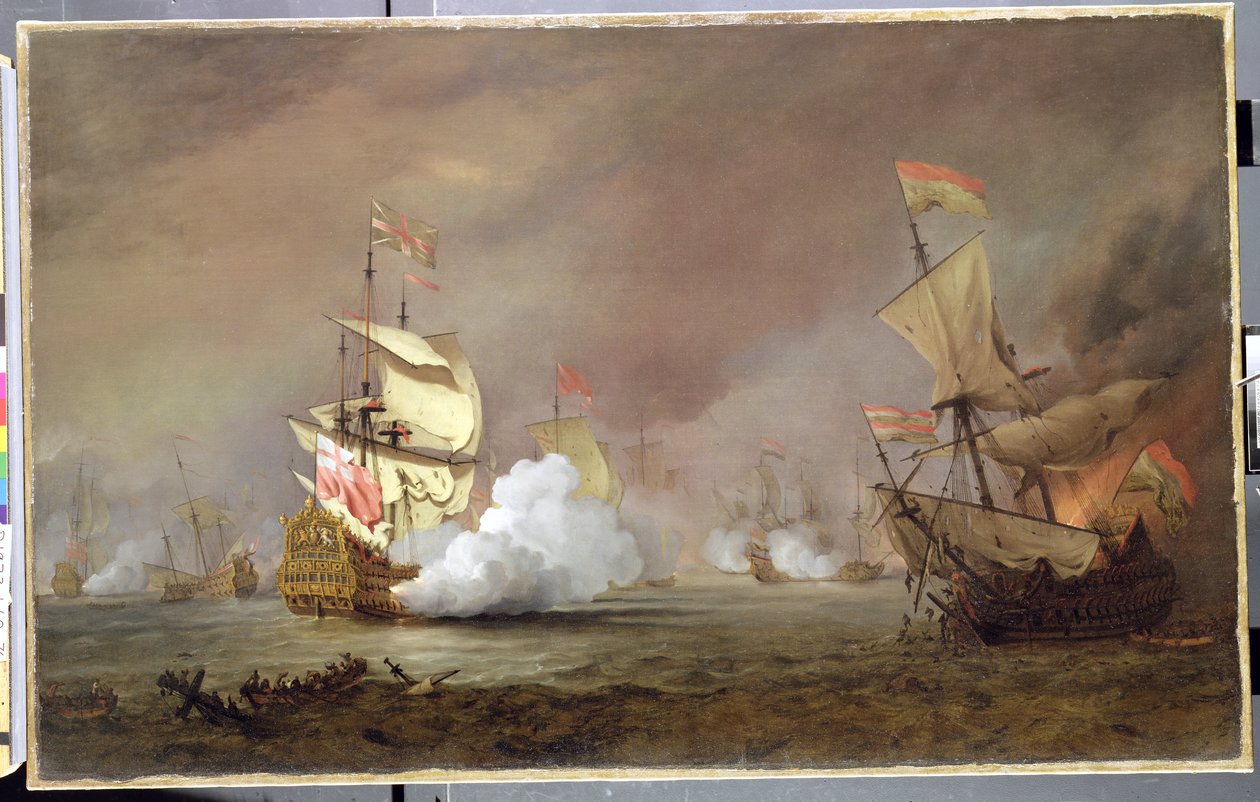 Bataille navale des guerres anglo-néerlandaises, vers 1700 - Willem van de Velde the Younger
